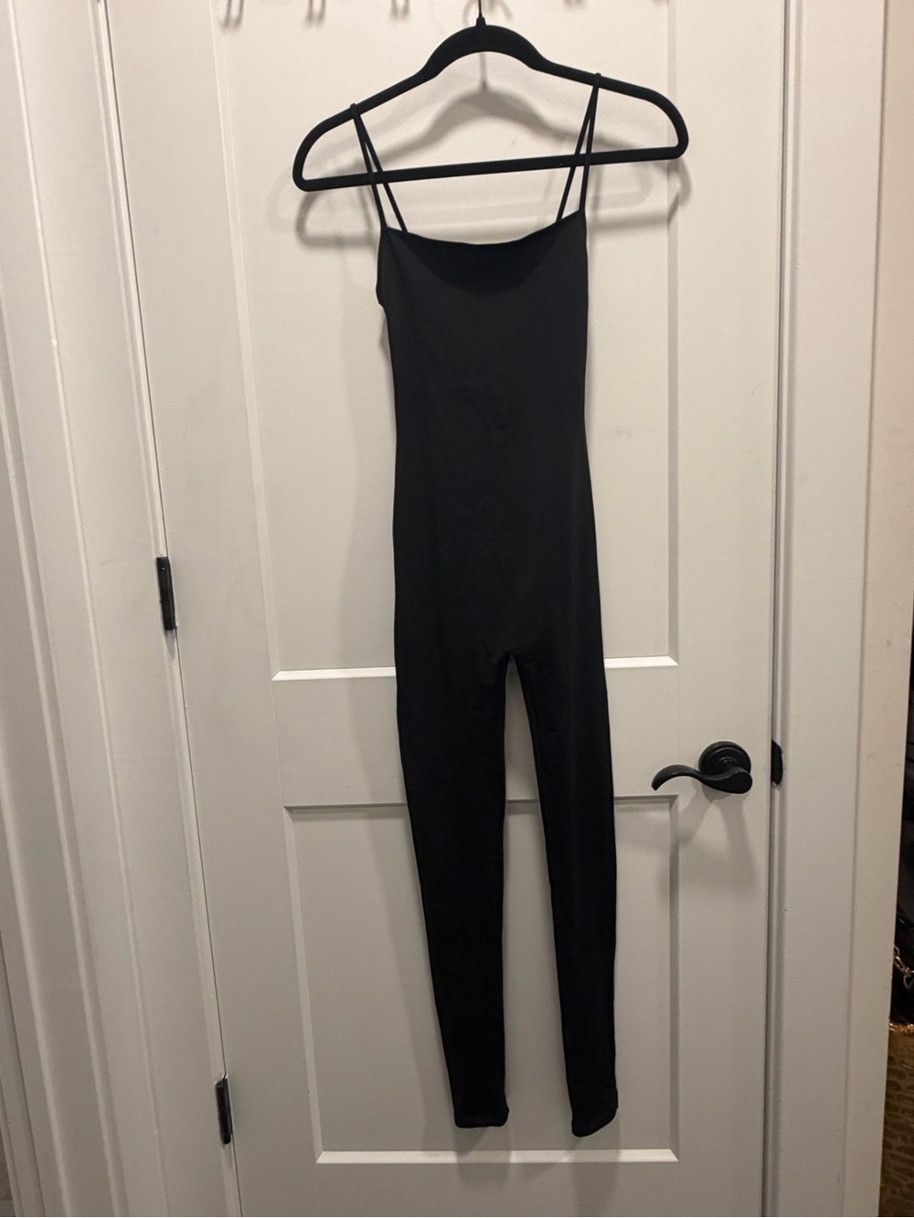 Zara Black Slim-Spaghetti Strap Jumpsuit